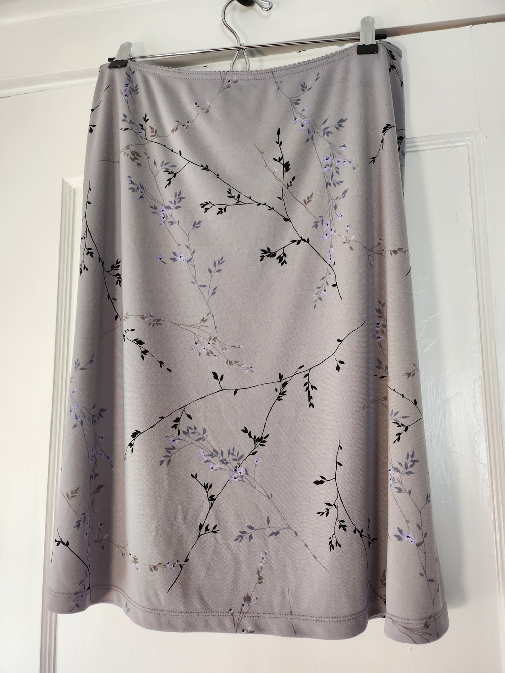 A-Line Lavender Floral Skirt